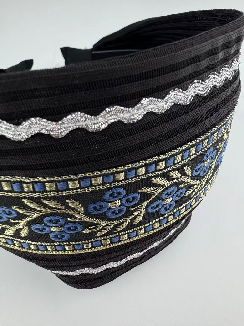 Silver Tassel Embroidered Headband