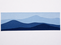 Handmade Indigo Distant Mountains Batik Patchwork Wall Art