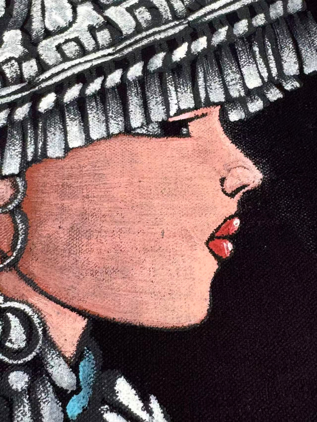 Handmade Miao Silver Headdress Batik Wall Art