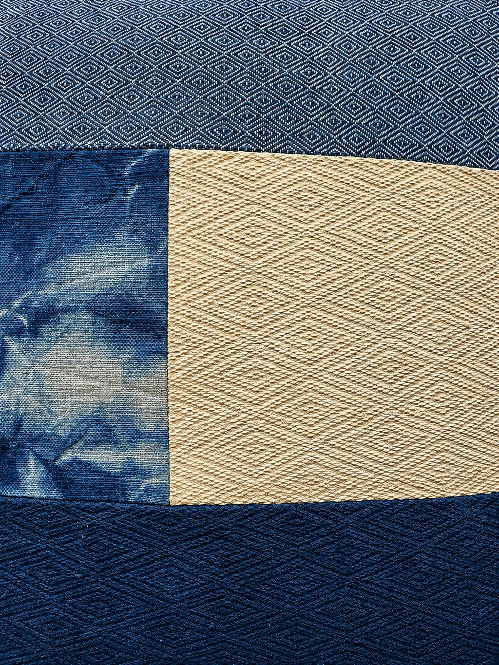 Handmade Indigo Patchwork Pillow Cover