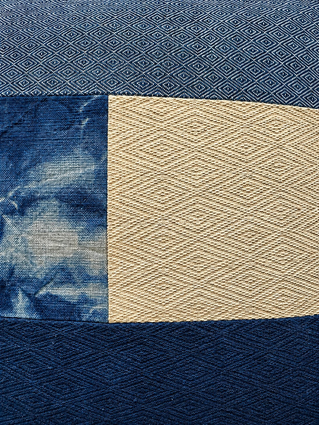 Handmade Indigo Patchwork Pillow Cover