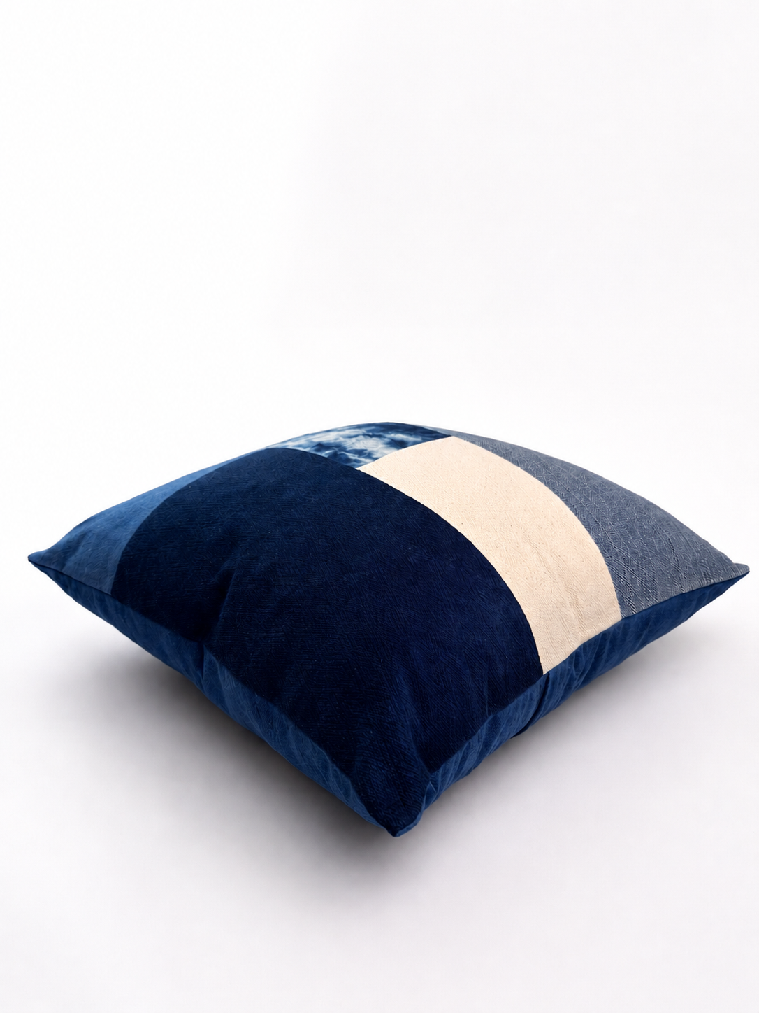 Handmade Indigo Patchwork Pillow Cover