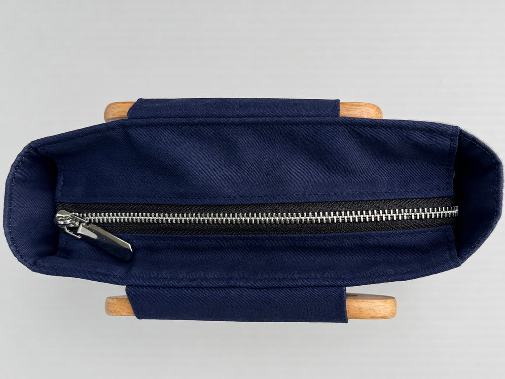 Handmade Indigo Wooden Handle Handbag