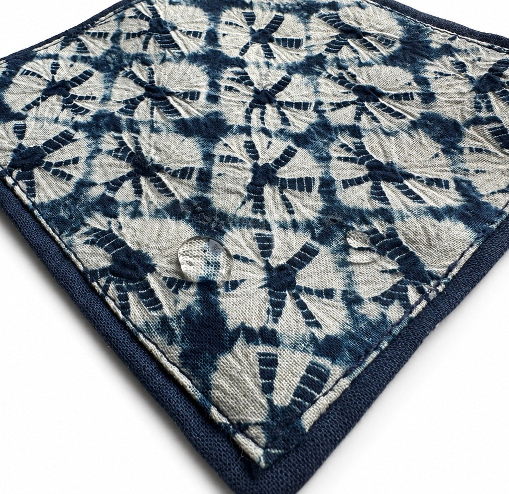 Handmade Indigo Tie-dye 4 Pack Coaster Set