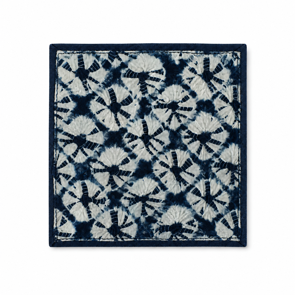 Handmade Indigo Tie-dye 4 Pack Coaster Set