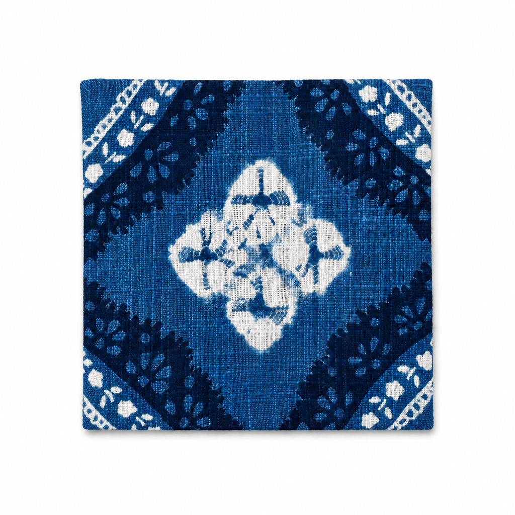 Handmade Indigo Tie-dye 4 Pack Coaster Set