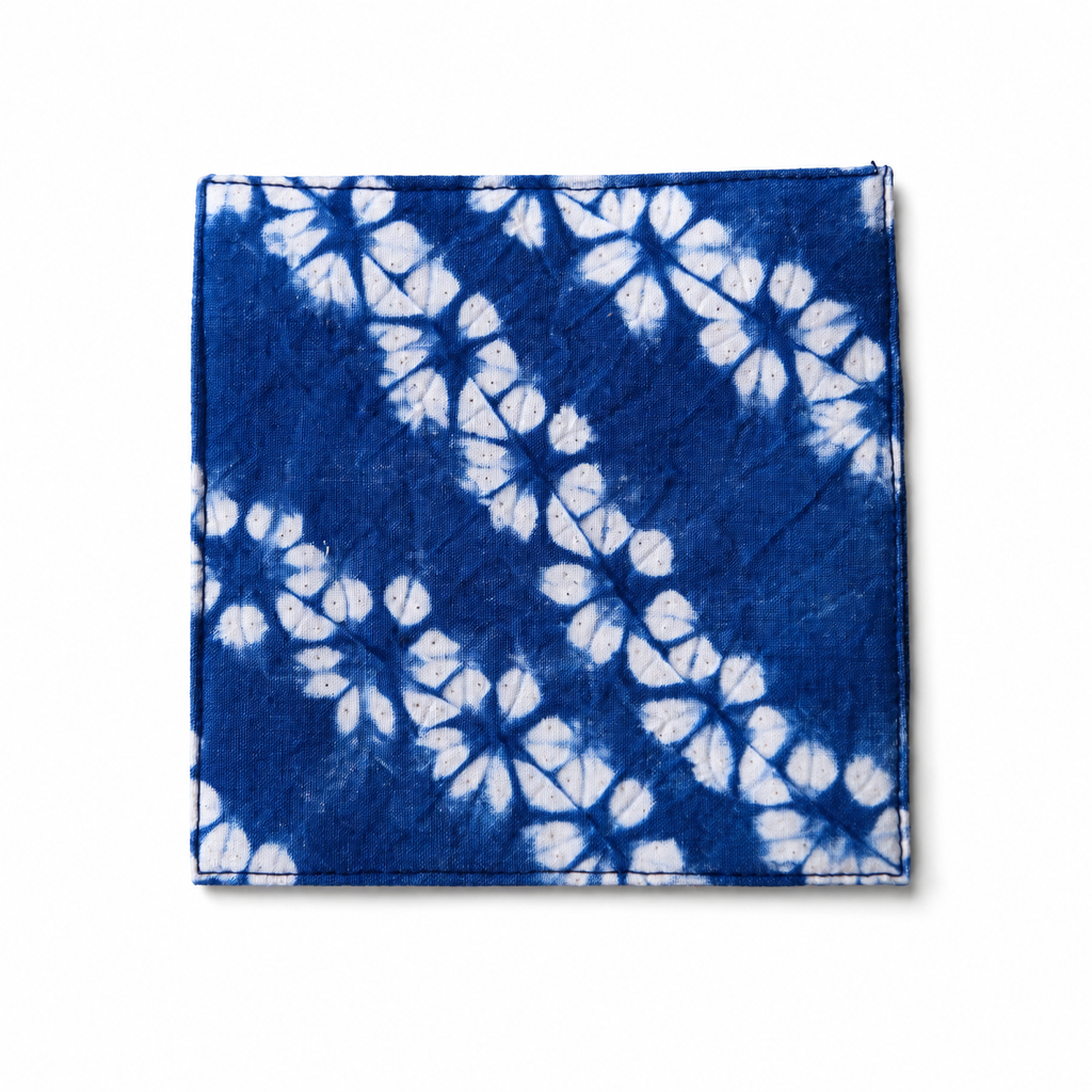 Handmade Indigo Tie-dye 4 Pack Coaster Set