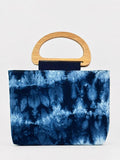 Handmade Indigo Wooden Handle Handbag