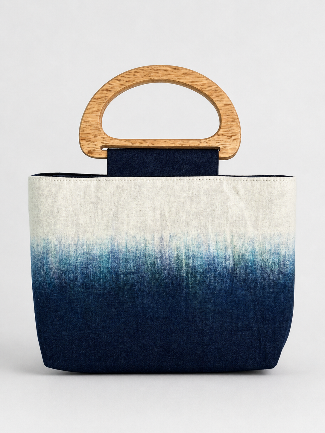 Handmade Indigo Wooden Handle Handbag