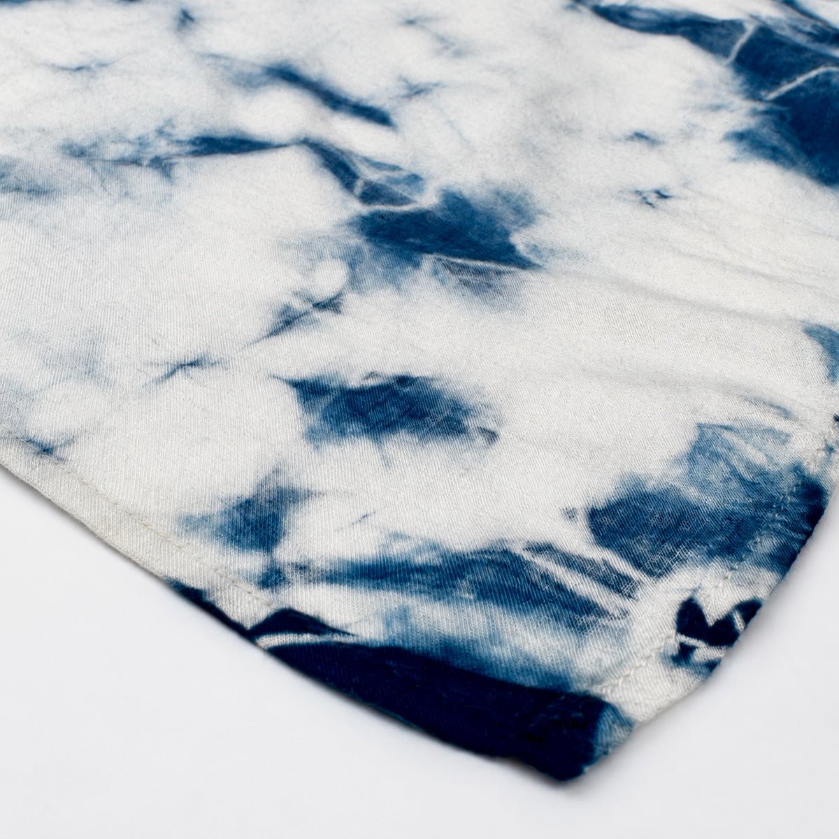 Handmade Indigo Cloud Tie-Dye Square Scarf